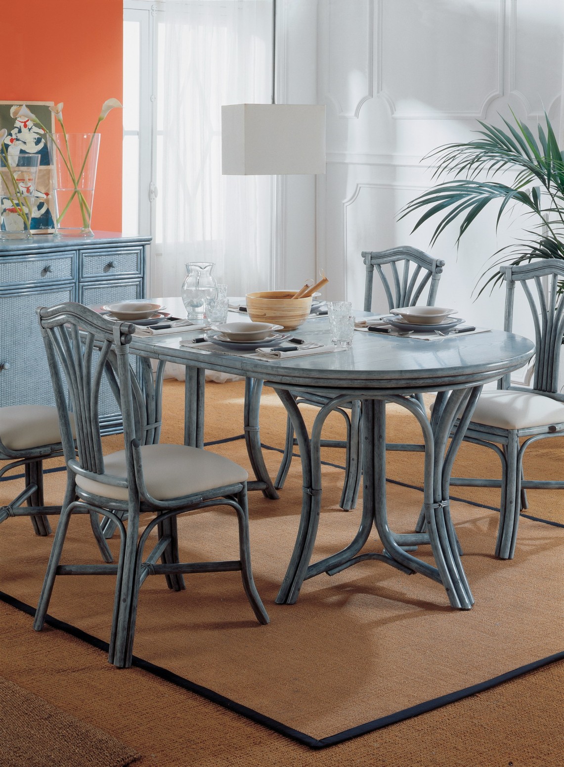 Chaise de salle à manger en rotin