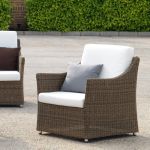 fauteuil de jardin en resine tressee marron