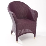 Fauteuil en loom de couleur aubergine