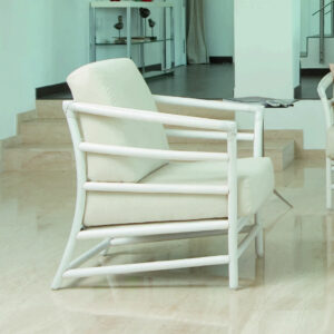 Fauteuil en rotin moderne blanc