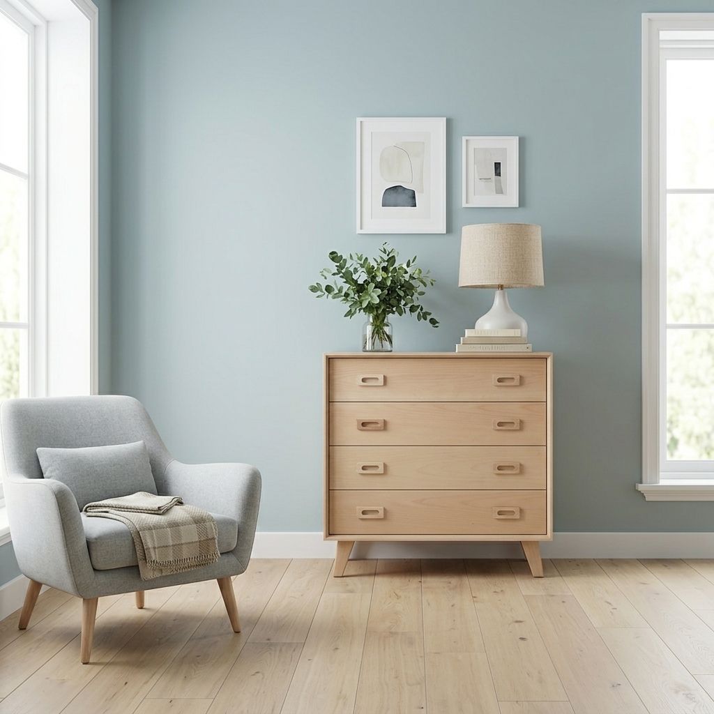 Commode en bois naturel de largeur 80 cm style scandinave