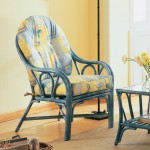 Fauteuil en rotin bleu