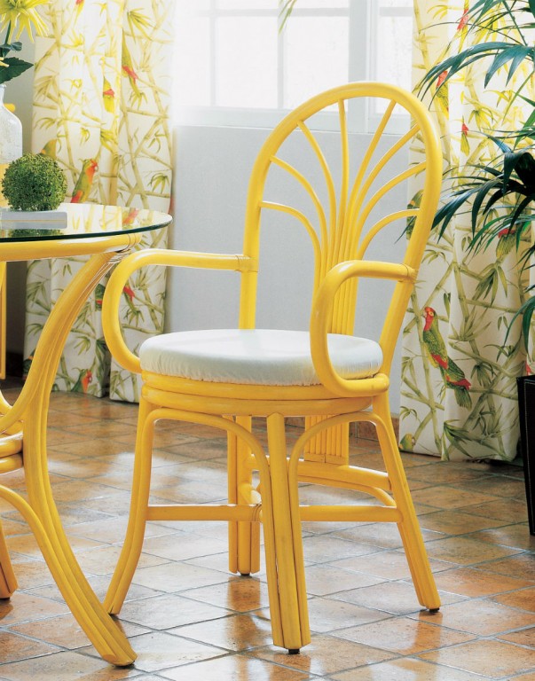 Chaise en rotin avec accoudoirs - Brin d'Ouest