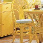 Chaise jaune rotin assise déhoussable