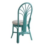 Chaise rotin avec coussin couleur bleu turquoise