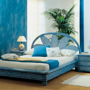 Chambre rotin bleu