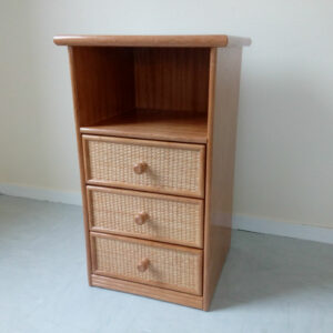 Chiffonnier 3 tiroirs en rotin miel