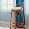 Tabouret de bar pivotant en rotin miel
