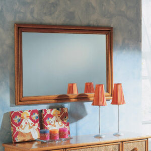 Miroir rectanglulaire en rotin