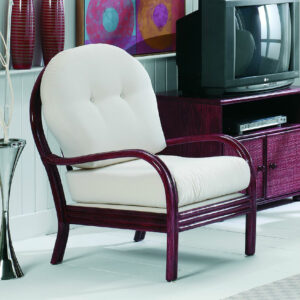 Fauteuil confortable en rotin bordeaux