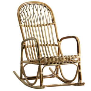 Rocking chair en rotin naturel