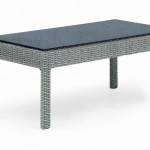 Table basse en résine tressée taupe