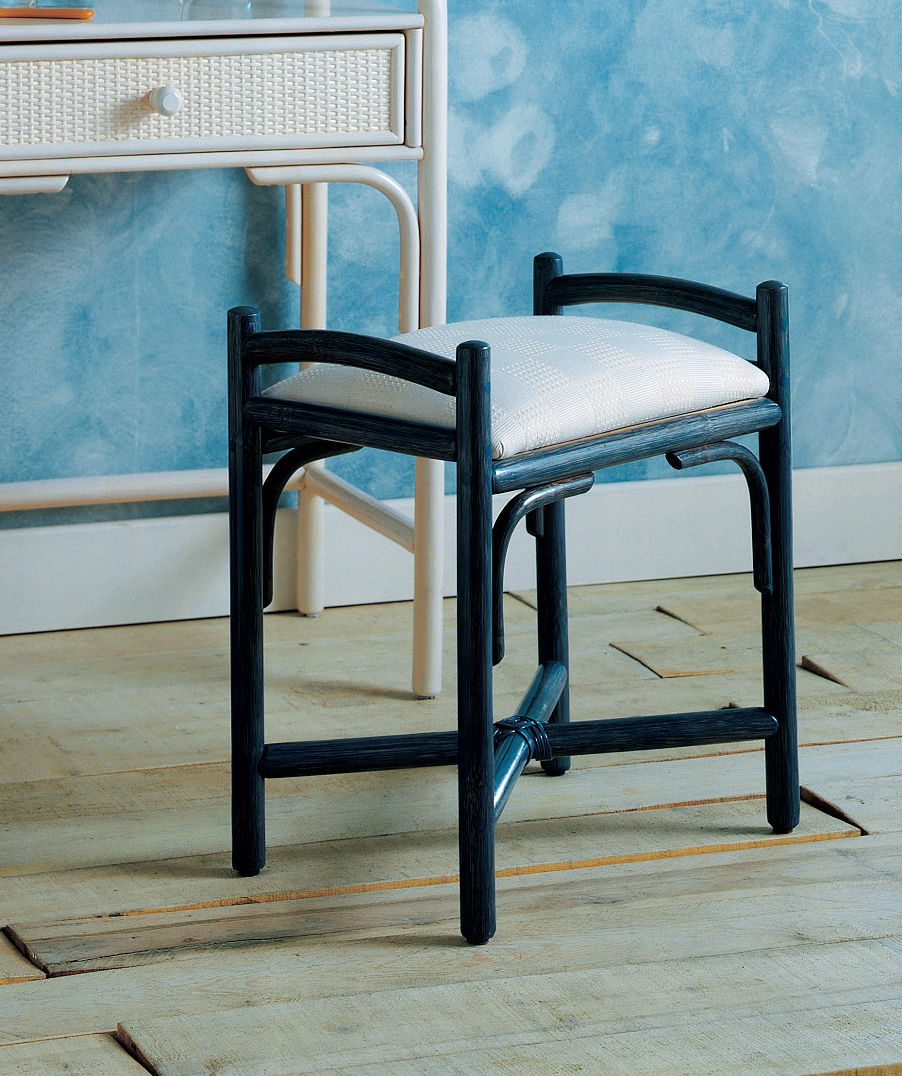 Tabouret pour coiffeuse en rotin - Brin d'Ouest