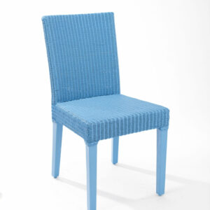 Chaise bleue bas dossier en loom