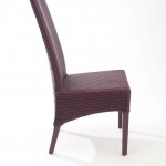 Chais en loom haut dossier aubergine