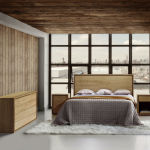 Chambre à coucher moderne en bois de chêne