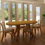 Table de salle à manger ovale en rotin avec chaises