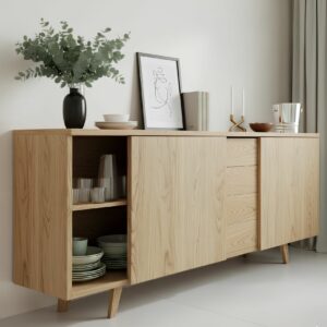Buffet en bois haut de gamme portes coulissantes