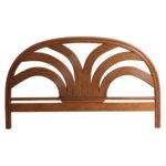 Tête de lit en rotin arrondie couleur miel patiné marron