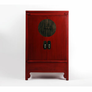 armoire chinoise rouge en pin