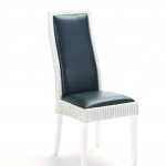 chaise lloyd loom blanche avec cuir synthétique
