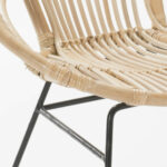 fauteuil rotin vintage avec pieds metal