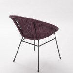 fauteuil rotin avec pieds metal noirs