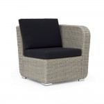 Fauteuil d'angle gauche en résine tressée