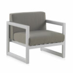 Fauteuil aluminium blanc avec coussin