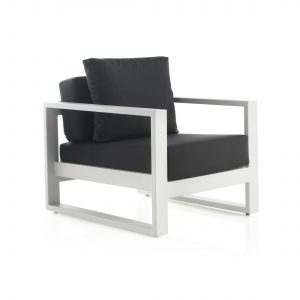 Fauteuil de jardin design en aluminium blanc