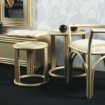 Petite table basse ronde d'appoint en rotin