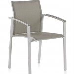 Chaise de jardin en aluminium et textilène taupe
