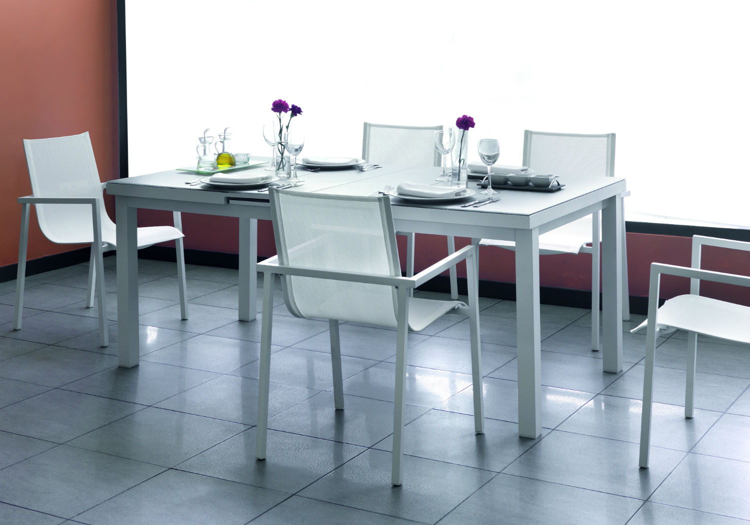 Table de jardin en aluminium extensible