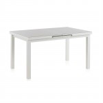 Table blanche en aluminium avec allonges