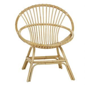 Fauteuil coquille en rotin naturel