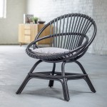 Fauteuil coquille en rotin noir