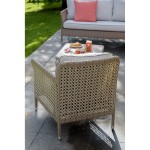 Fauteuil de salon de jardin en résine tressée avec cannage