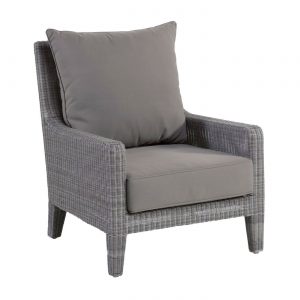 Fauteuil de jardin gris avec coussin