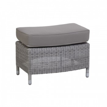 Pouf de salon de jardin gris avec coussin