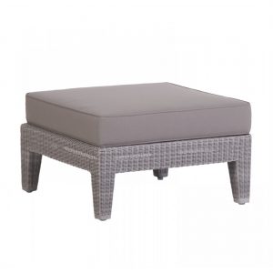 Pouf gris avec coussin pour l'extérieur