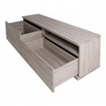 Long meuble tv 160 cm avec tiroirs et niche