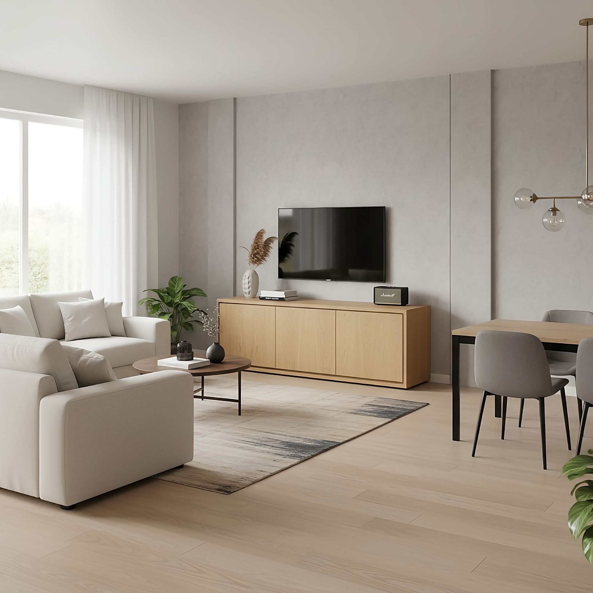 buffet bas tv 180 cm en chene naturel Buffet bas meuble tv en chêne naturel