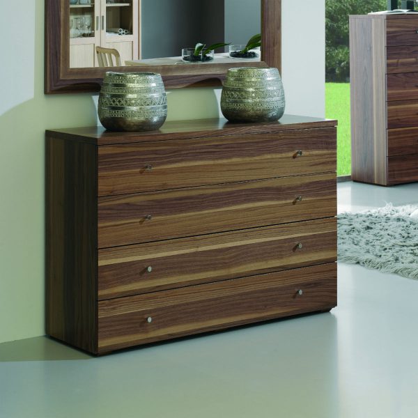 Commode étroite Adulte Coleshome 80 Cm De Haut - 4 Tiroirs En Tissu, Cadre Acier, Plateau Bois, Couleur Vintage, Pour Petits Espaces