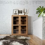 Meuble vitrine en bois avec étagères