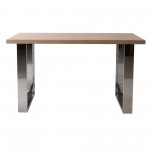 Table de repas rectangle avec plateau bois et pieds métal
