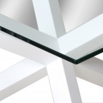 Table avec plateau verre en bois