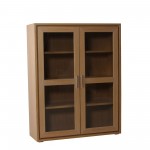 Vitrine 2 portes en bois avec étagères