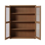 Vitrine moderne en bois 2 portes 3 étagères