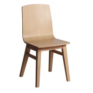 Chaise contemporaine en bois massif avec dossier ergonomique