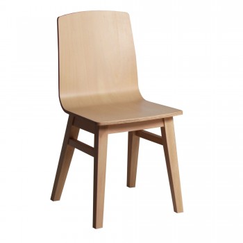 Chaise contemporaine en bois massif avec dossier ergonomique